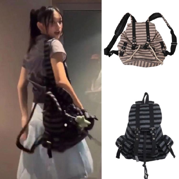 Sac à dos scolaire pour étudiants Sac à dos à rayures rétro Sacs à dos de voyage Sacs à dos de jour grande capacité Sac à dos de voyage pour filles