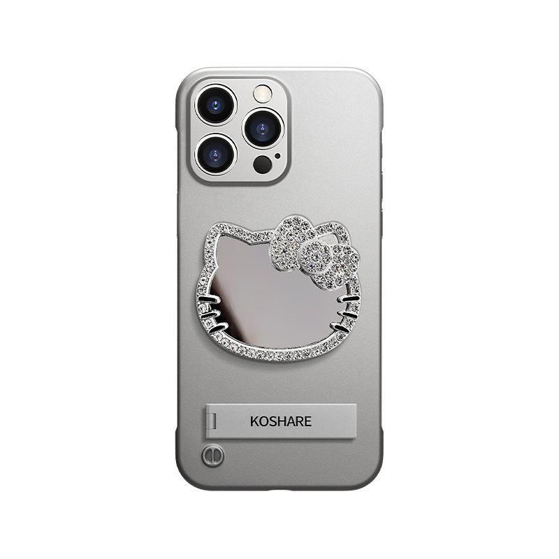 Kt Cat Mirror Bracket Is Suitable for Apple 15promax Mobile Phone Case 13 Borderless 16 Ultra-thin Xiaomi 14 Advanced Sense