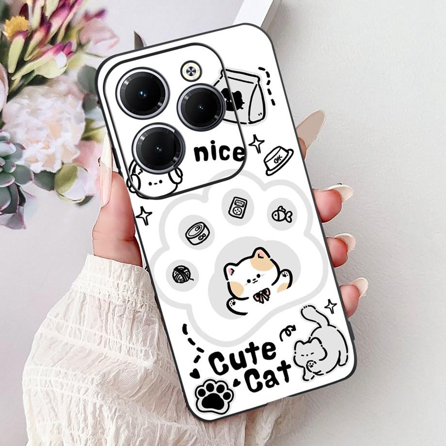 Dragon Koi Fish Landscape Phone Case For Infinix Hot 40i 40 Pro Back Cover Soft TPU Cartoon Bumper For Hot 30 30i 30 Play Shell
