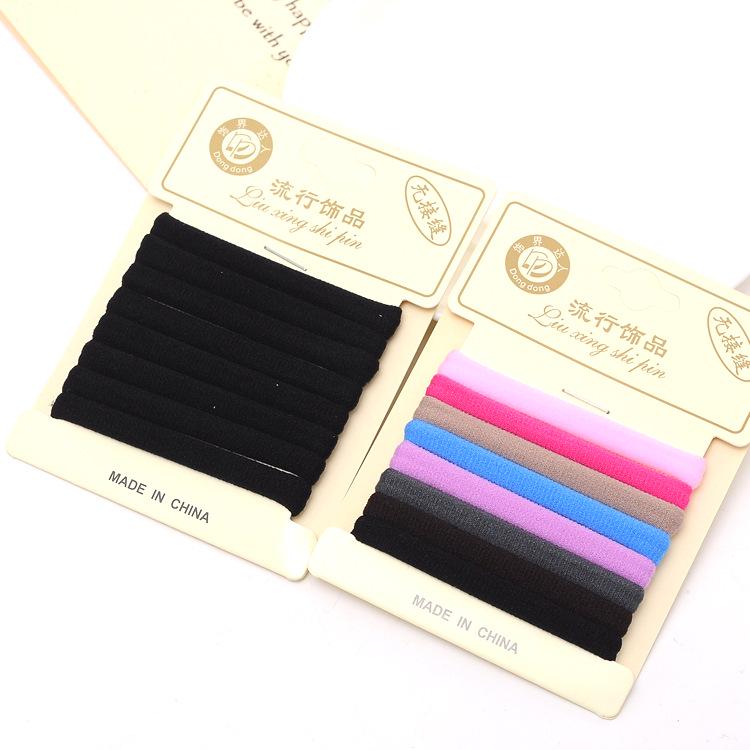 

E334 Высокоэластичная резинка для волос «Хвост» - Бесшовная махровая резинка для волос в картонной упаковке