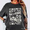 Night of Horrors Retro Halloween T-and Kids Tshirt, Vintage Poster Tee for Spooky Season Fans