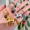 Horse Zodiacs Themed Gift Necklace Featuring Horse Pendant Vintage Metal Finish Ideal for Birth Year Celebrations