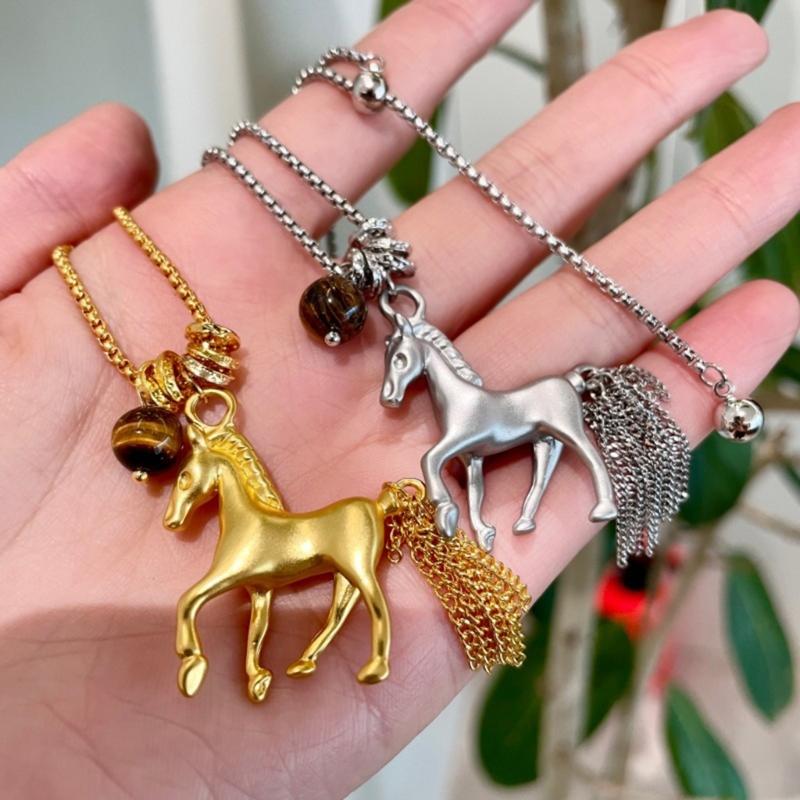 Horse Zodiacs Themed Gift Necklace Featuring Horse Pendant Vintage Metal Finish Ideal for Birth Year Celebrations