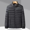 Men's Mid-Length White Goose Down Jacket with Removable Liner - Thickened Warm Coat for Middle-Aged Dads