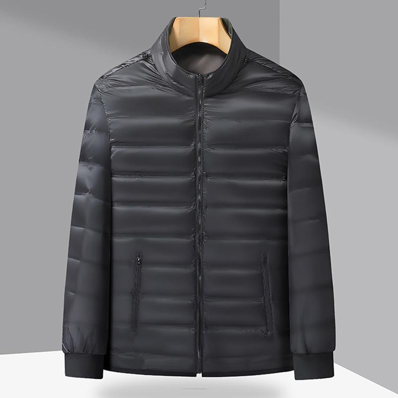 Men's Mid-Length White Goose Down Jacket with Removable Liner - Thickened Warm Coat for Middle-Aged Dads