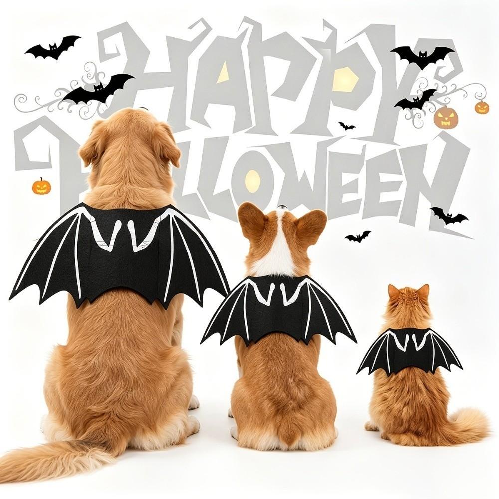 Luminous Halloween Pet Bat Wings Halloween Costume Festival Dress Up Cute Pet Clothes Pet Supplies