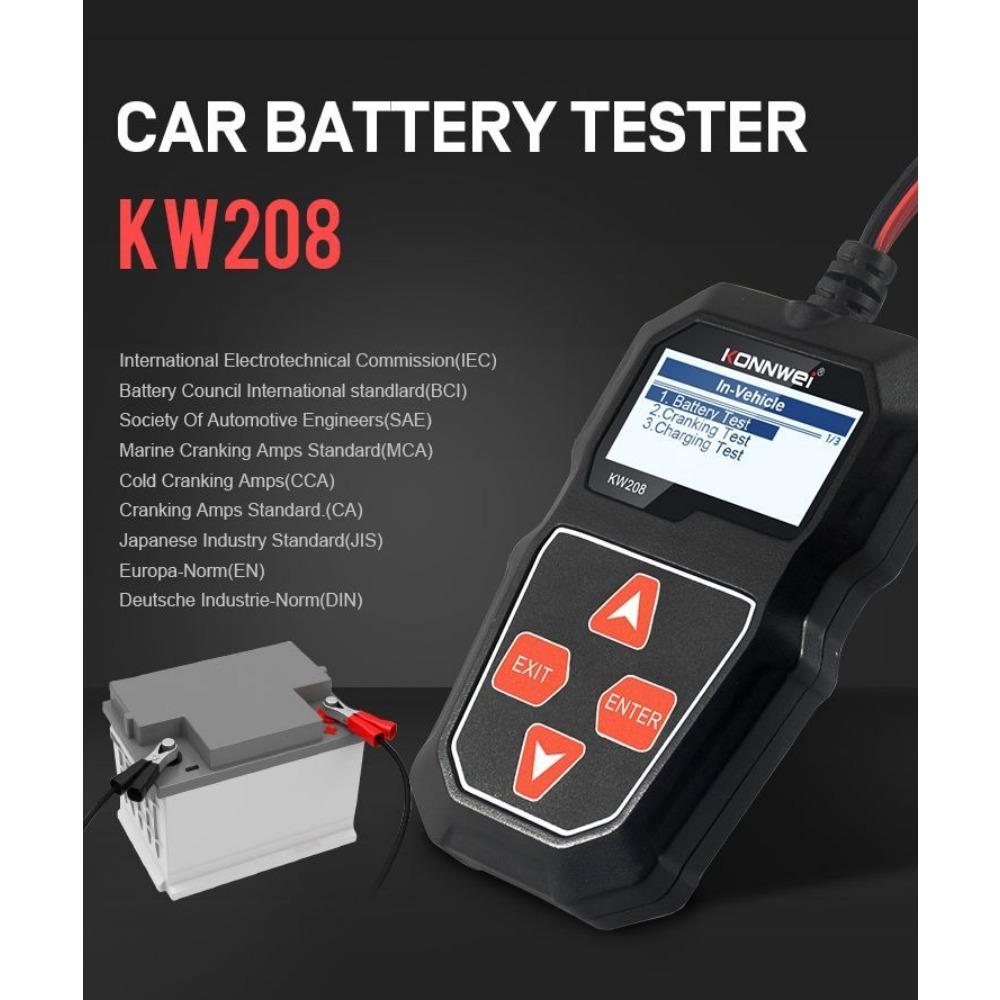 KONNWEI KW208 12V Autobatterietester 100 bis 2000CCA Anlassen Ladeschaltung Tester Batterieanalysator 12 Volt Batteriewerkzeuge