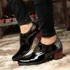 Men Formal Shoes High Heels Pointed Toe Leather Shoes Increased Shoes Business Shoes Lace Up Shoes