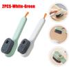 1pc Multi-function Automatic Spot Shoe Brush Soft Hair Hand Pressure Hanging Hole Suitable for Clothing Carpet Plastic Handles