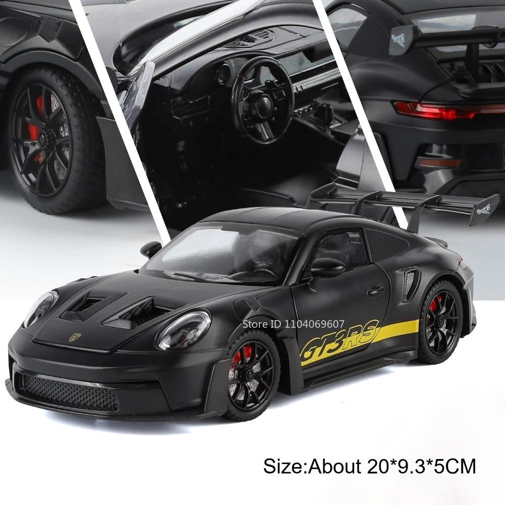 1:24 Scale 911 GT3 RS Miniature Sports Car Model Toys Alloy Diecast Doors Opened Pull Back Shock Absorption Simulation Supercars