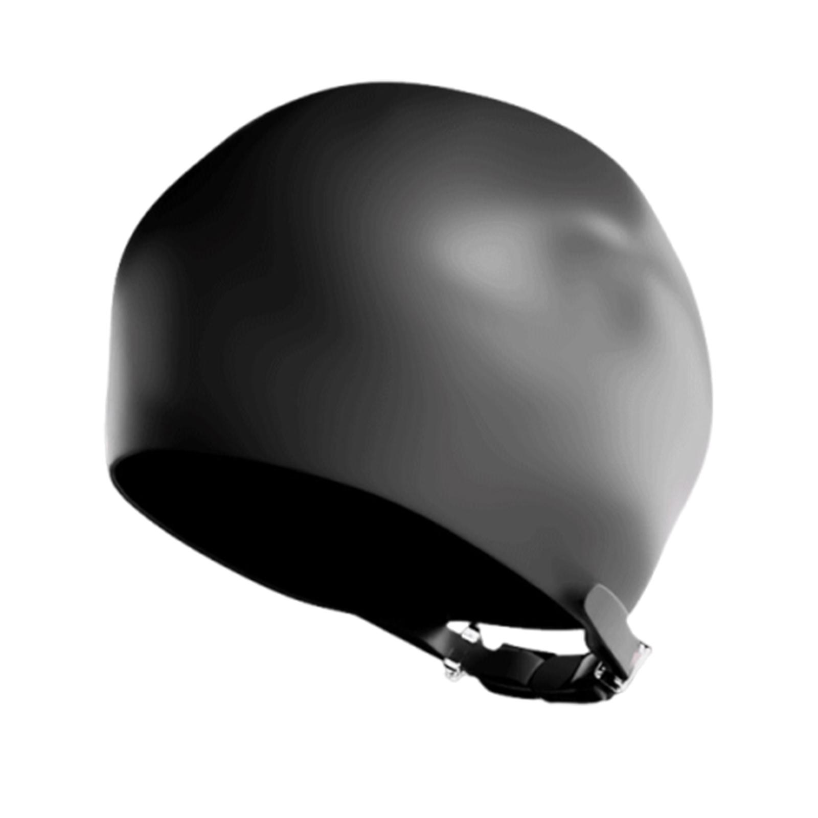 

Adjustable Silicone Swim Cap Waterproof Bathing Pool Caps Large Capacity Elastic Flexible Swim Caps Diving Swimming Equipment чорний