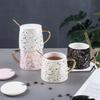 Light Luxury Polka Dot Ceramic Cup Nordic Star Cup Hand Pinch Concave Gold Splashing Mug Ink Couple Coffee Cup