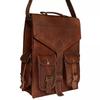 Classic Premium Genuine Brown Handmade Goat Leather Men's Satchel Messenger Bag
