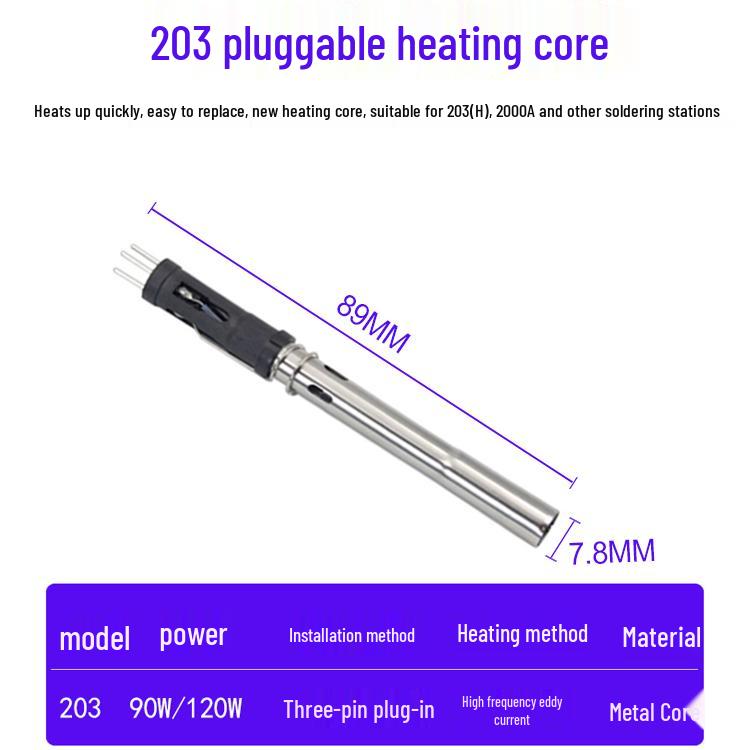 90W 203H/205H High-Frequency Soldering Iron Heating Core & Wire Accessory for Soldering Stations
