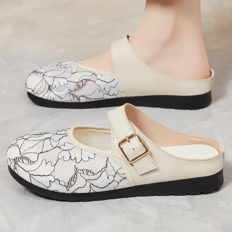 Shoes for Women, Versatile Summer Breathable Shoes, Casual and Comfortable Semi Slippers for Women's Outdoor Wear