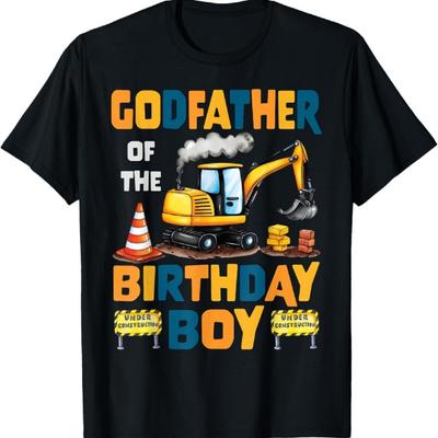 Godfather of the Birthday Boy Construction Worker Bday Party T-Shirt