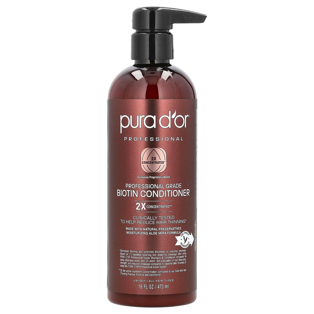 Pura D'or Profesjonalna odżywka biotynowa, 16 fl oz (473 ml)