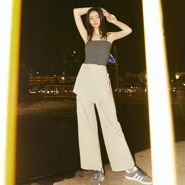 Wrap (Set-Bottoms) Wrap Skirt Cargo Wide Pants Aq1Wp268