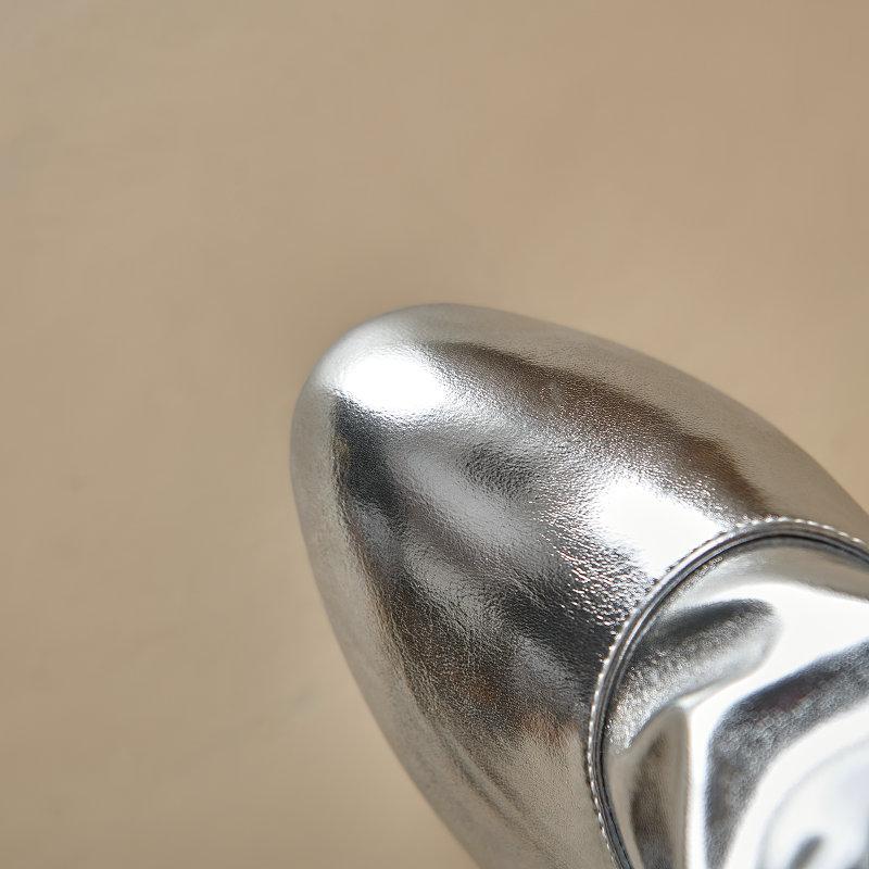 Stretch Platform Thigh High Boots for Women Slouch Boots Gold Silver Plus Size 46 Sexy 10cm Chunky High Heels Pleated Shoes 2025