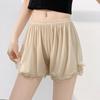 Women's Summer Satin Lace Edge Ice Silk Hanging Feel Anti  Wear Loose Not Stick Leg Leggings