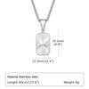 Cutting Flower Square Pendant Necklaces for Men Boys,60cm Stainless Steel Small Pendant Collars,Stylish Exquisite Jewelry Gifts