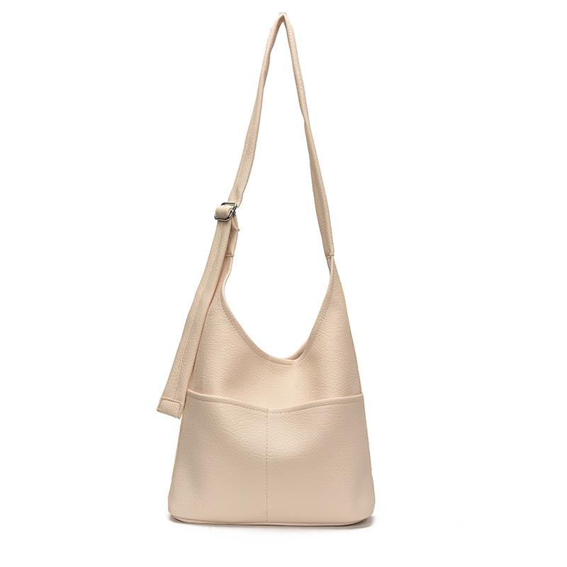 Casual large-capacity bag women's new fashion commuter shoulder messenger bag popular retro bucket bag