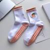 Women's Mid-Calf Yoga and Pilates Non-Slip Socks with Cartoon Shark Embroidery