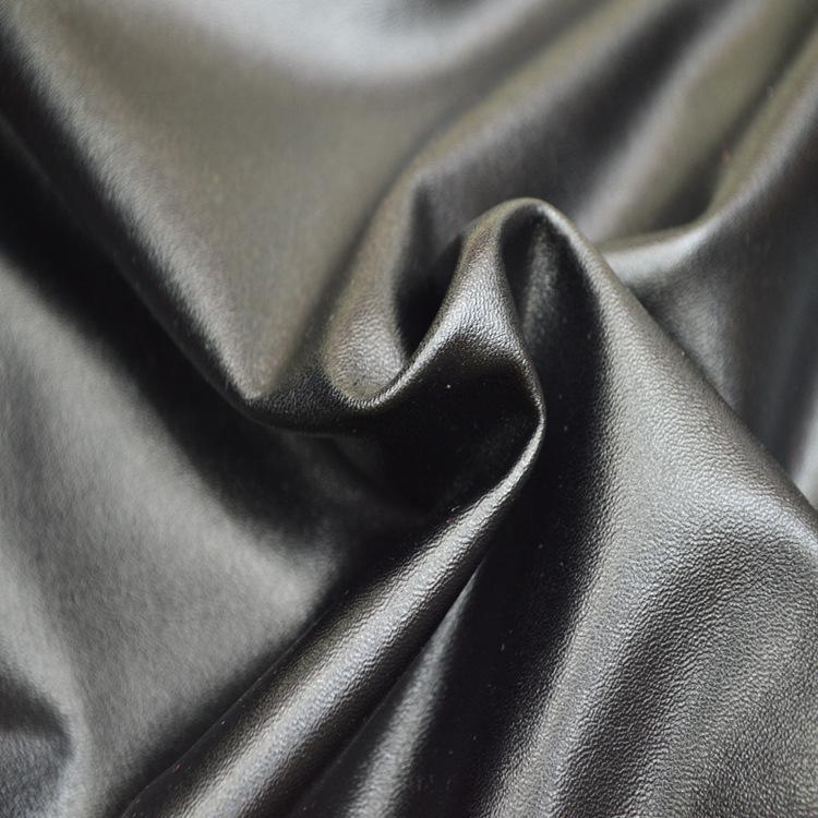 Imitación Cuero PU Tejido de Punto Elástico para Leggings Laminados de Seda de Leche