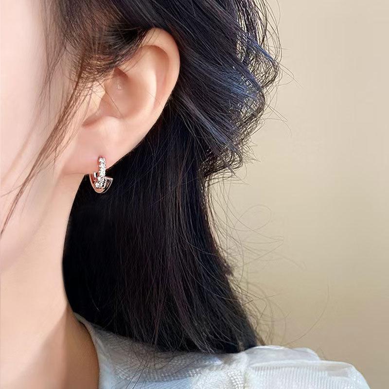 Exquisite Zircon Light Luxury Minimalist Ear Cuffs & Hoops - Fashionable, Versatile Women's Earrings In Cold Style