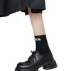 Soft leather platform spring new muffin bottom lace-up single shoes jk British style non-slip small leather shoes