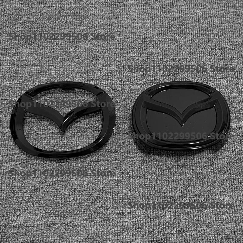 ABS Emblem for Mazda 3 2019-2025 black Logo Car Front Grille Trunk Steering Wheel Rear Tailgate Badge Decal Creative Modfication