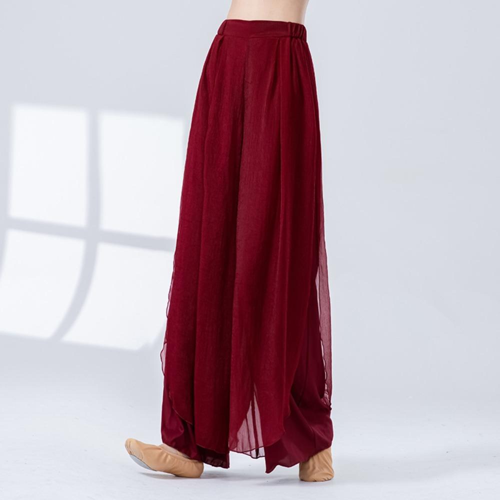 Flowing Chiffon Classical Dance Pant 2 Layer Performance Costumes  Dance Performance Wear