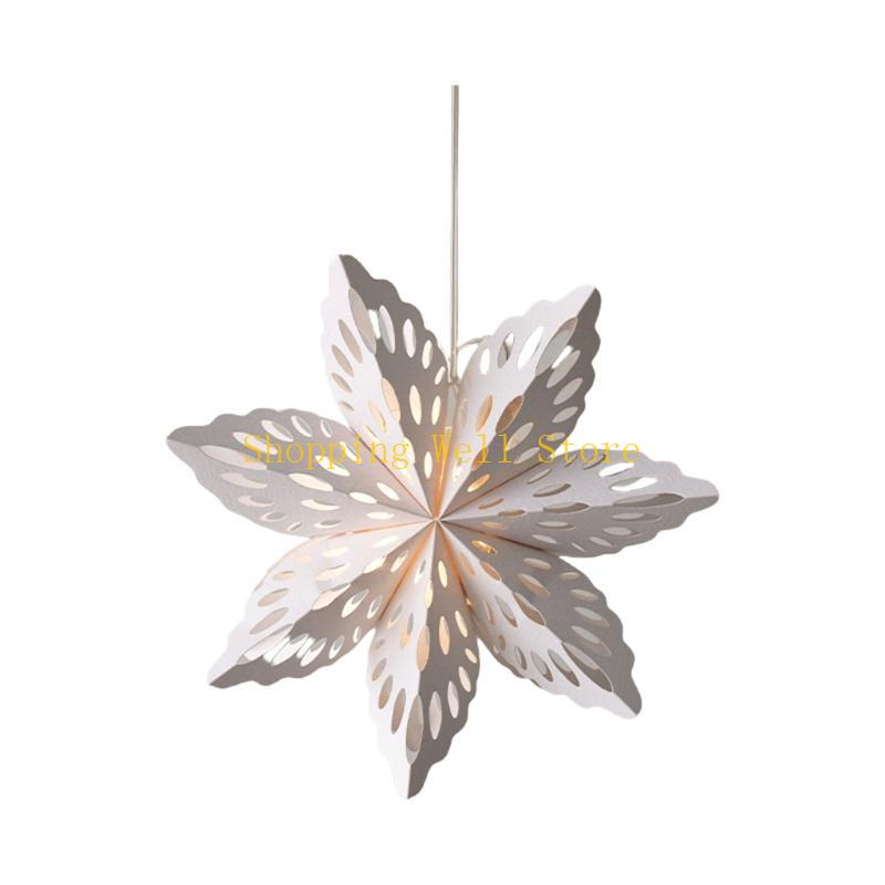 

KX4B Illuminated Christmas Lights For Window Decoration White Paper Hanging Charm