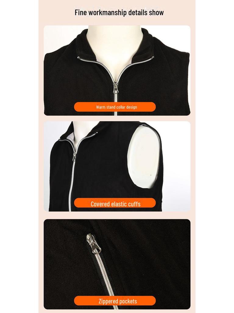 Elektrická vyhřívaná vesta, hřejivá fleece odolná proti chladu s možností nabíjení