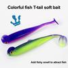 20 Pcs Fishing Lure 3D Artificial Fish with T Tail Flexible Fish Bait for Texas Jigs Wacky Hooks Outdoor Fishing