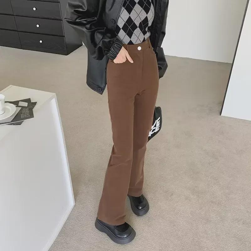 Dámské černé rozšířené džíny s vysokým pasem 2024: Jaro/Podzim Slim Fit