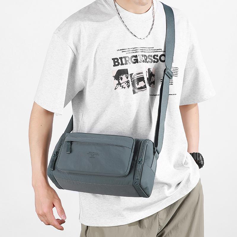Minimalist Men's Crossbody Bag with Multiple Zipper Compartments for Urban Lifestyle