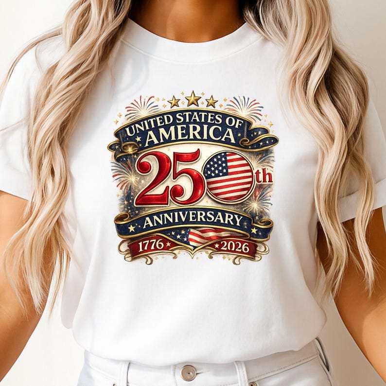 USA 250th Anniversary, Patriotic 4th of July Tee 2XL