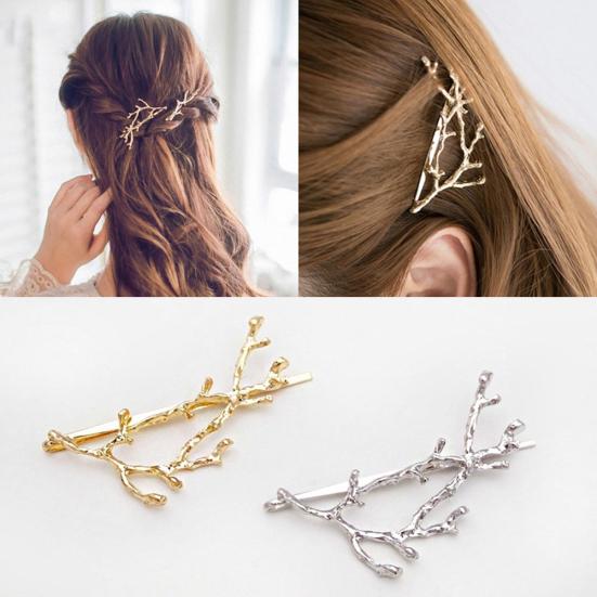 Cute Deer Horn Branch Hairpin Side Bangs Hair Clip Women Metal Barrette Gift