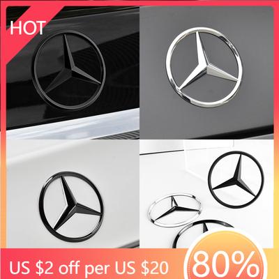 New 2025 Hot 1pc ABS Tail Star Emblems Black Silver Rear Trunk Star Logo Stickers Badges for Benz Old New B-class GLS450 X166 A1