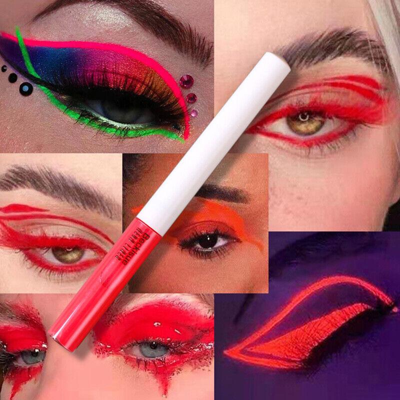 

8 цветов, жидкая подводка для глаз, УФ-свет, пастель, неон, светится в темноте, быстро сохнет. красный