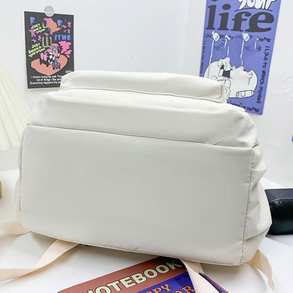 Simple Laptop School Bag Solid Color College Backpack Fashion Large Capacity Backpack  Teenagers