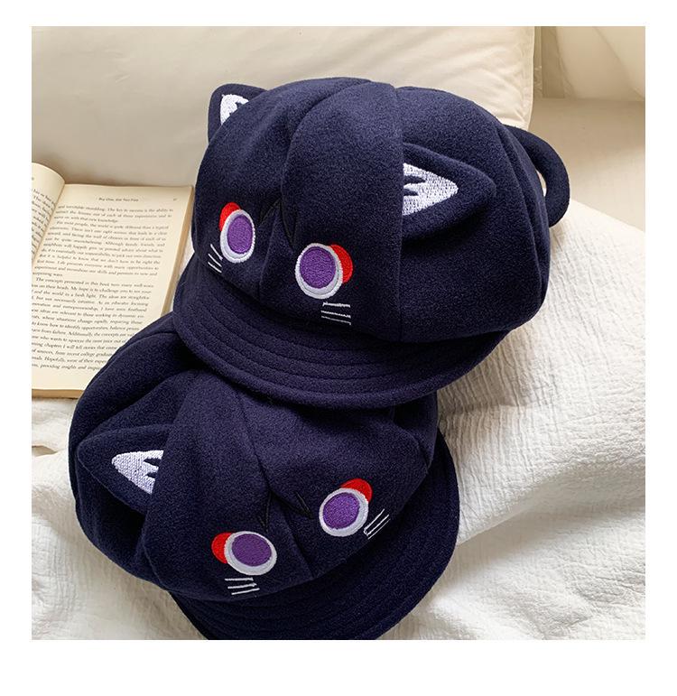 Wanderer Genshin Fairy Tale Cat Ear Cartoon Octagonal Beret for Women - Cute, Sweet, and Face-Slimming Versatile Hat