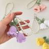 Neue Handgemachte Blume Gestrickt Damen Gehäkelt Wolle Blume Blatt Ketten Anhänger Geschenke Tasche Anhänger