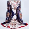 90*90cm Silk Square Scarf Women Luxury Brand Satin Hijab Scarves Female Shawl Print Headwraps Bandana Foulard Muffler Headband