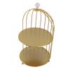 Bird Cage Cosmetic Organizer Gold Space Saving Iron Unique Multifunctional Birdcage Makeup Display