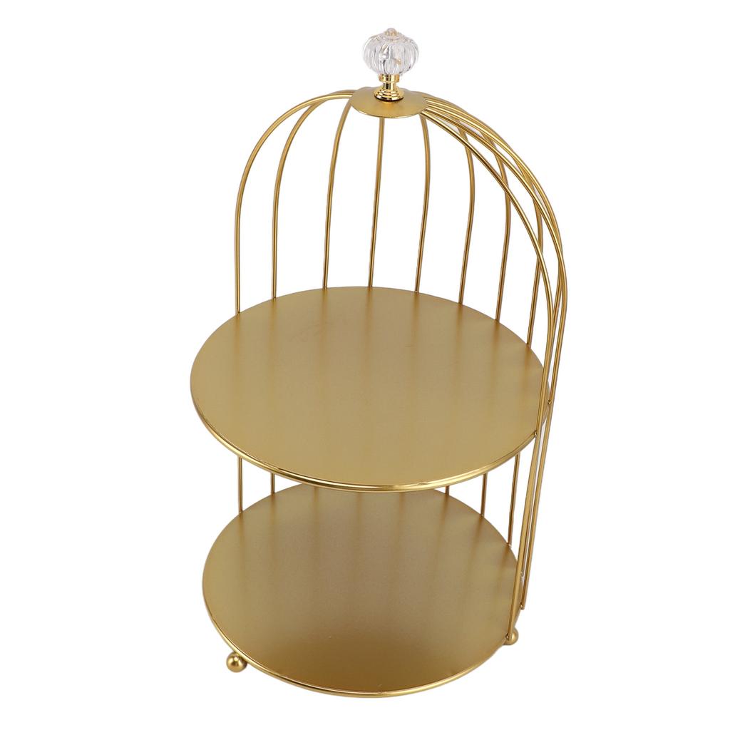 Bird Cage Cosmetic Organizer Gold Space Saving Iron Unique Multifunctional Birdcage Makeup Display