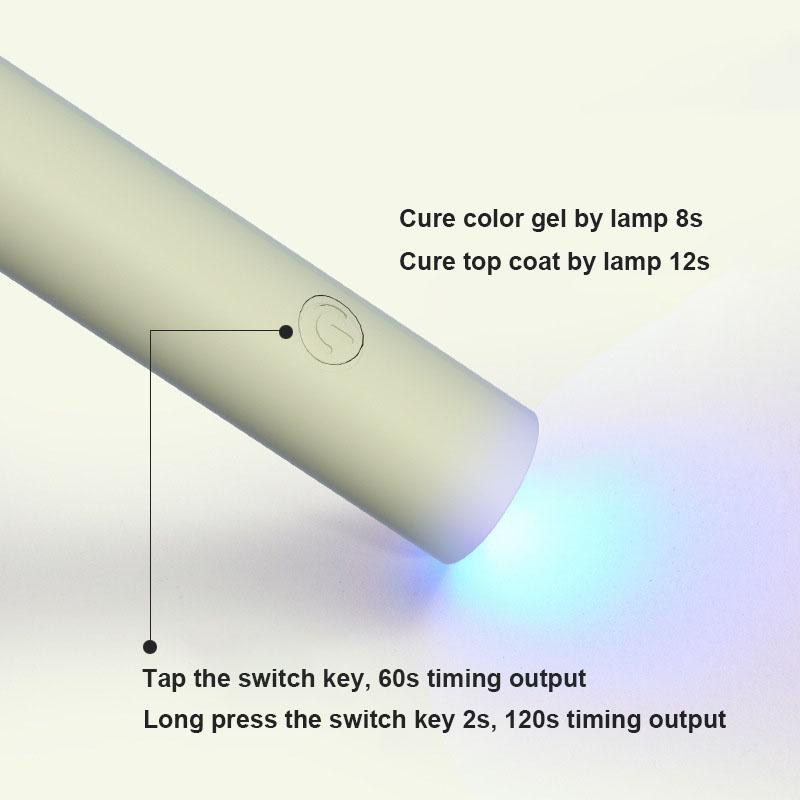 [New!!]Mini Portable Nail Quick Drying Lamp Handheld UV Adhesive Glue Usb Charging Flashlight Diy Manicure Tools