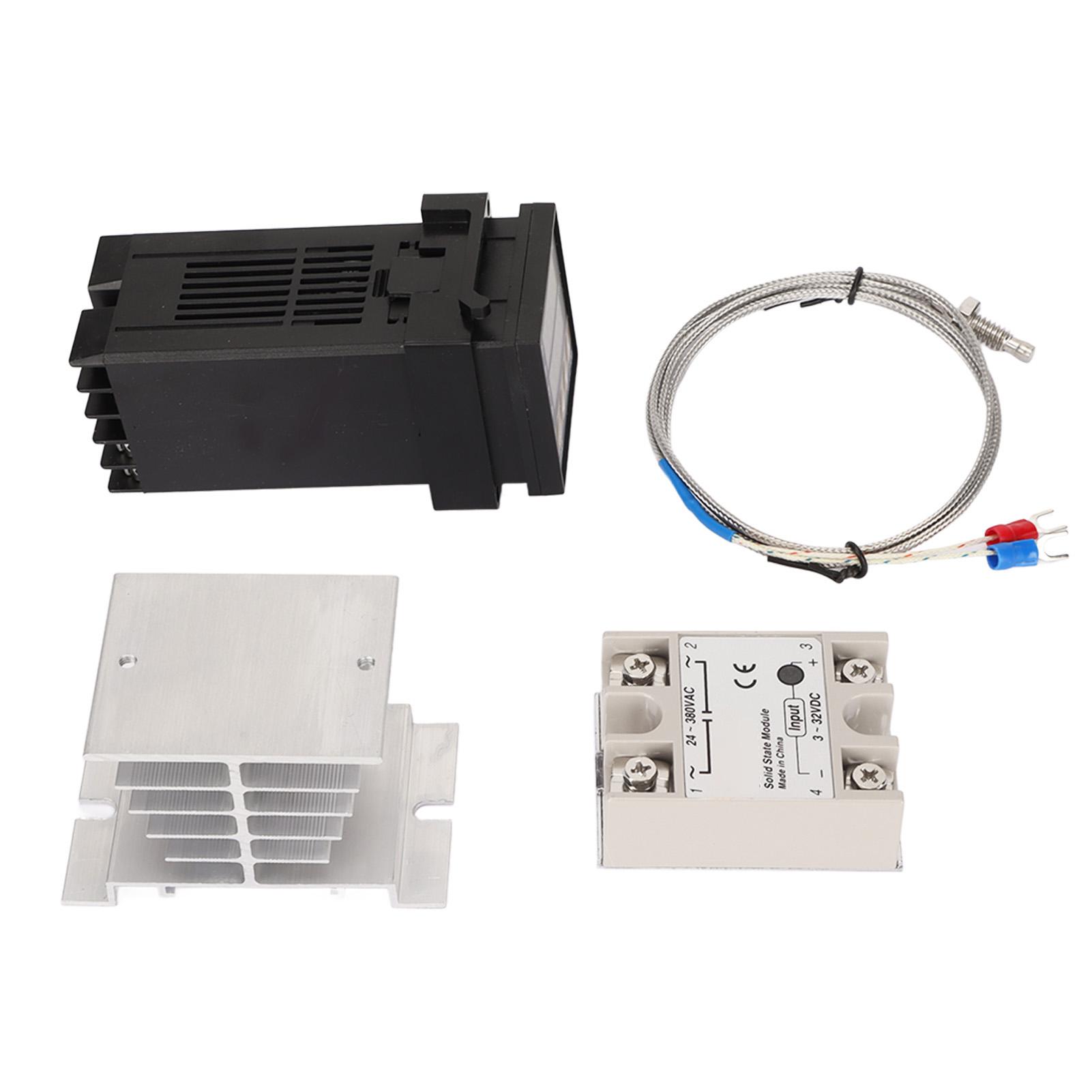 

Farm Temperature Control Set 100‑240V Thermostat Type K Thermocouple Heatsink and Solid State Relay 40A