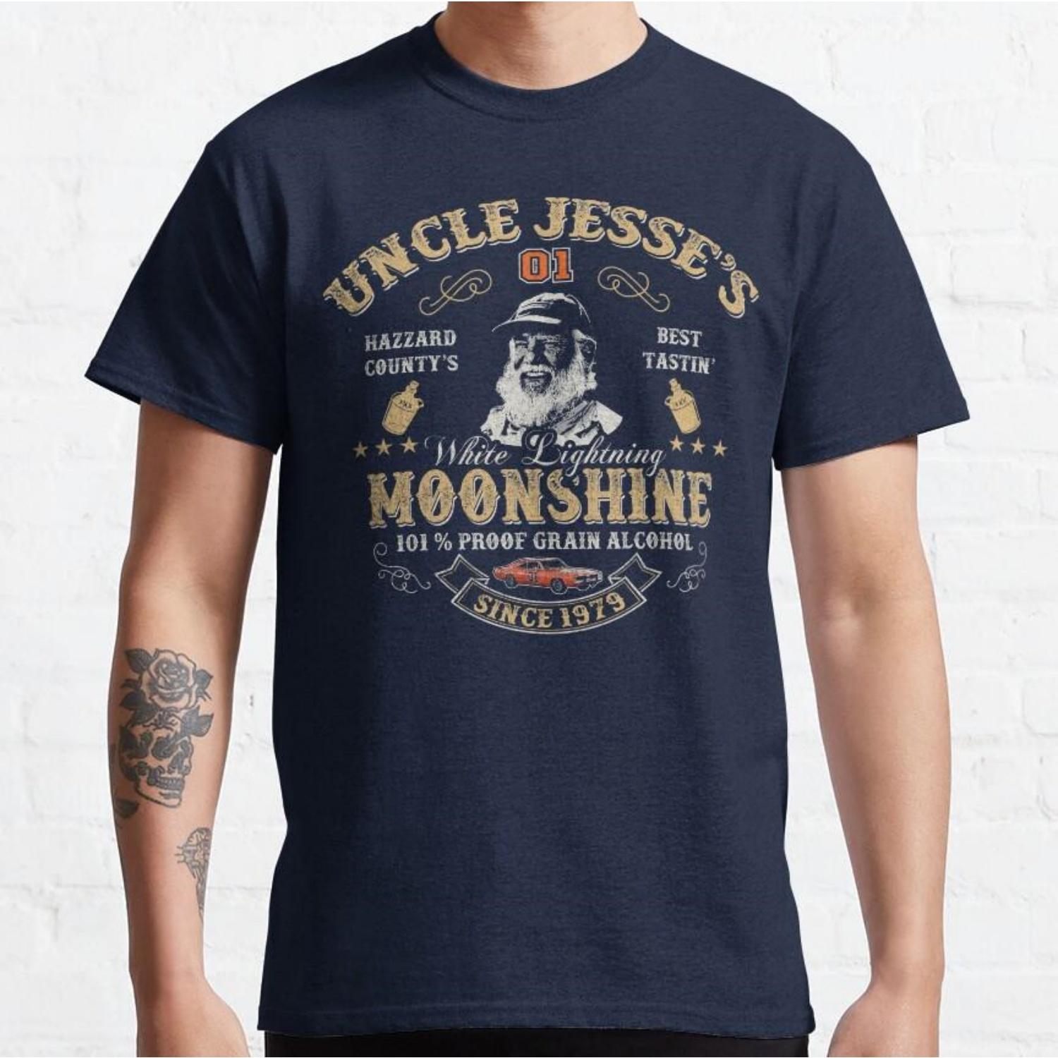 

Vintage Horror Movie Moonlight Hazzard Duke Uncle Jesse Graphic Large Adult Cotton Print Casual Fashion High Quality T-Shirt XXXXXL чорний